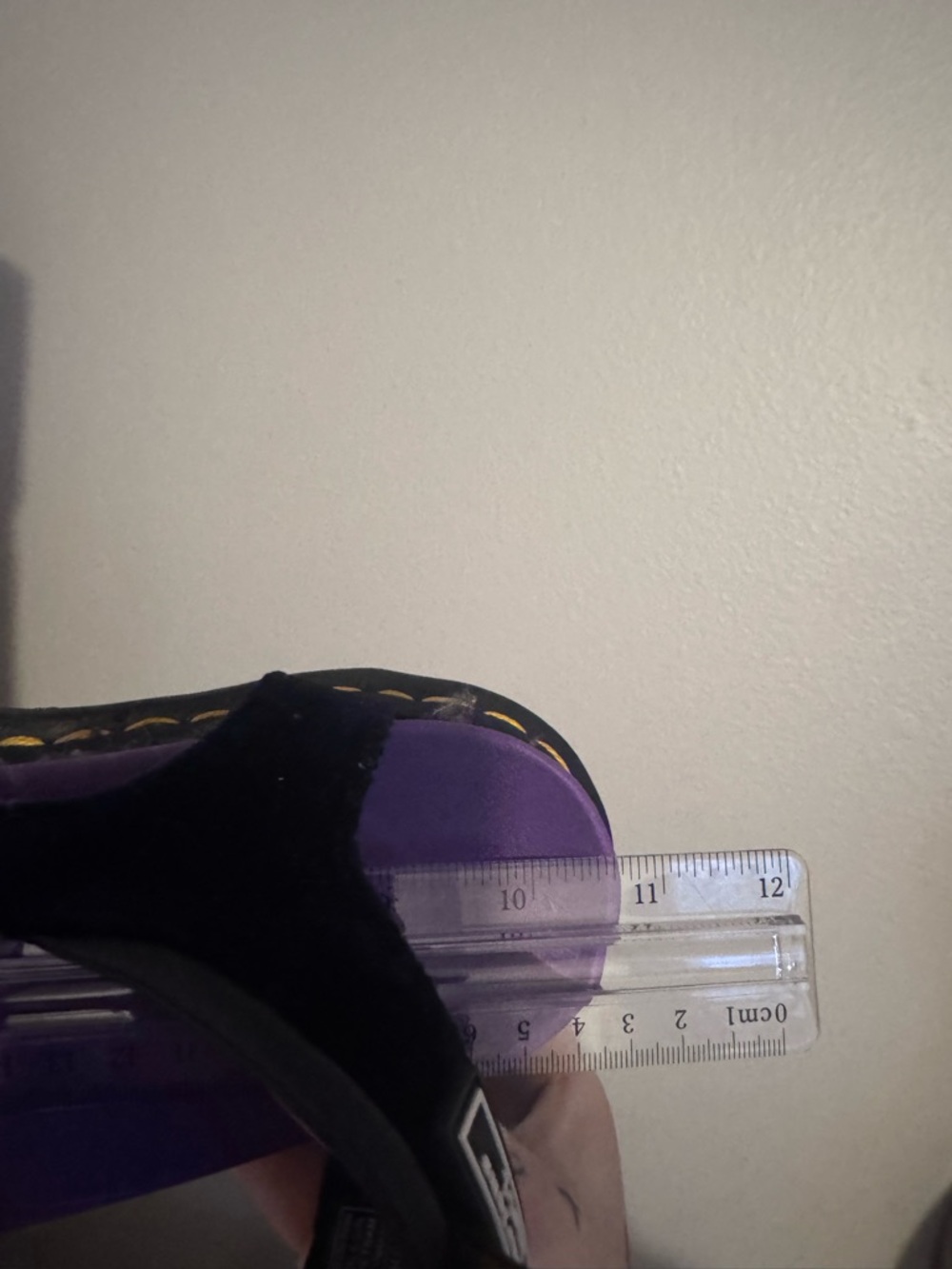 Black and Purple Platform Doc Marten X-Girl Sandals - Picture 5 of 5
